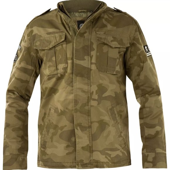 AFFLICTION MEN'S JACKET DESTROY Camo Military Gree - Picture 2 of 7